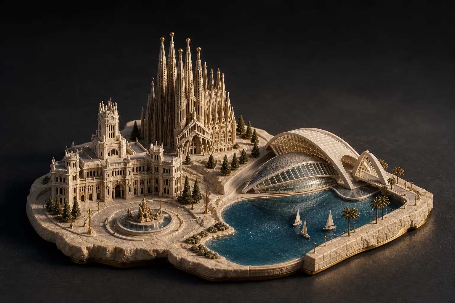 Diorama architectural de l’Espagne — gestion de patrimoine pour expatriés français