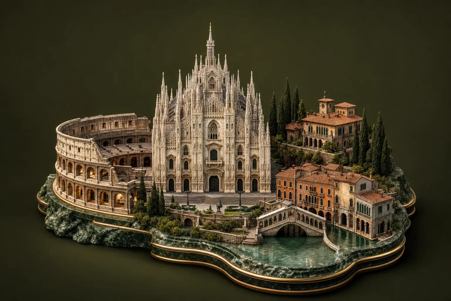 Diorama de Milan, Rome et Florence — gestion de patrimoine pour expatriés français en Italie