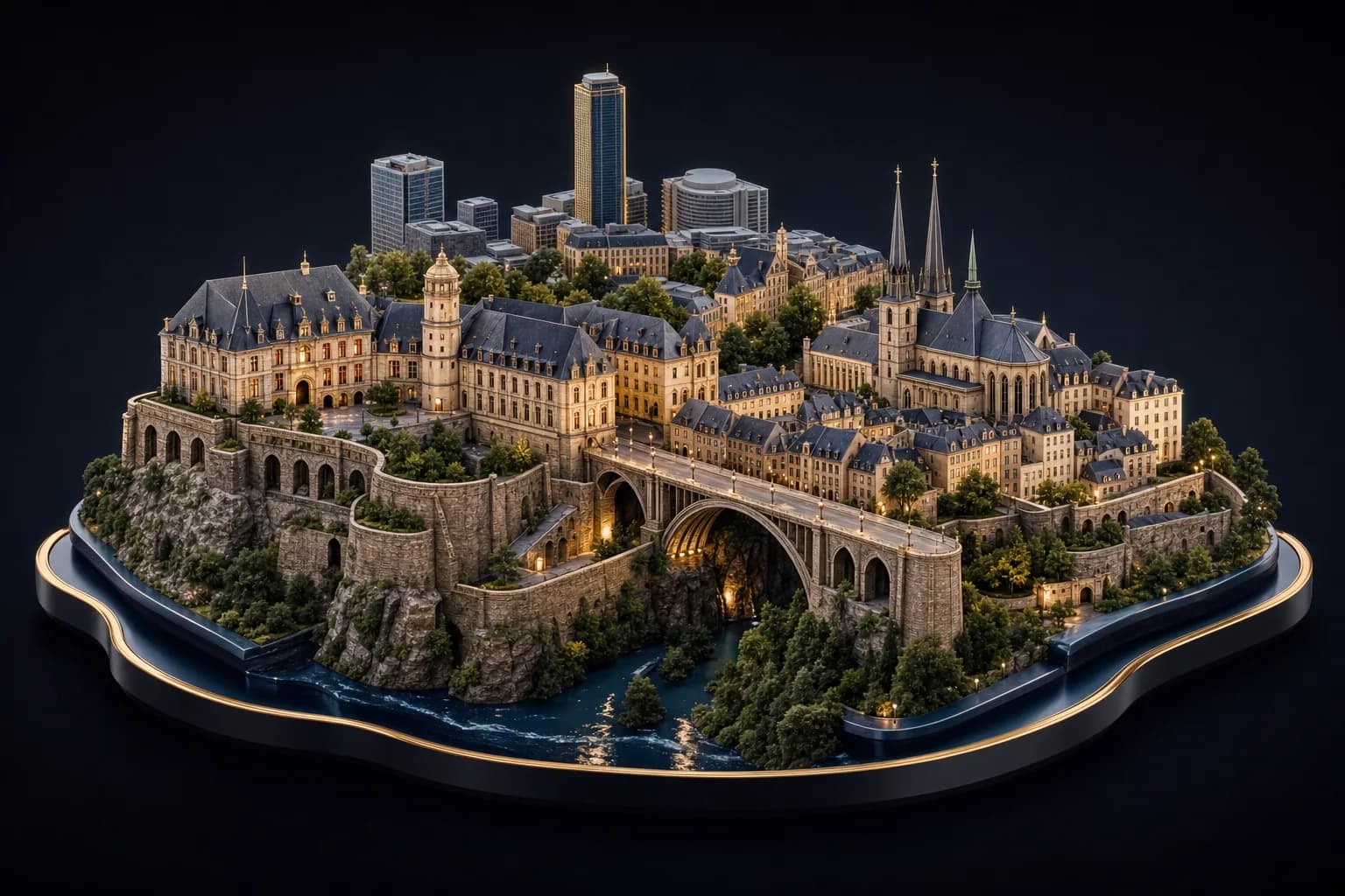 Diorama de Luxembourg-Ville — gestion de patrimoine pour expatriés français au Luxembourg