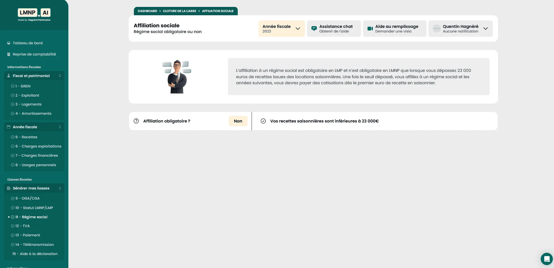 Clôture d'activité LMNP/LMP